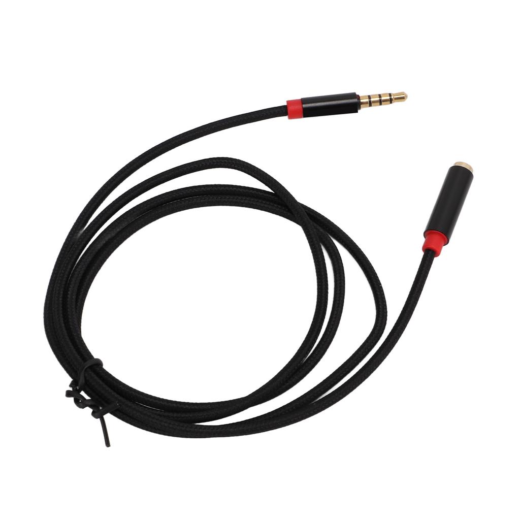 3Pcs Audio Cable 4 Pole 3.5mm Male Nylon Braided Cord for Microphone Phone Sound Card