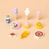 City Food Building Blocks Character Accessories Printing Set Fish Mushroom Fruit Burger Refrigerator Hot Dog Pizza Basin Toy