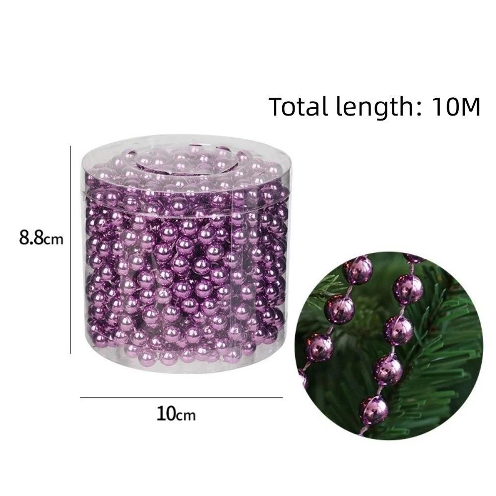 Kreatywny Kolorowy Łańcuch Koralikowy 5/10M DIY Dekoracja Świąteczna Sznur Koralikowy Rzemiosło Dekoracyjne Choinka Sznur Perłowy