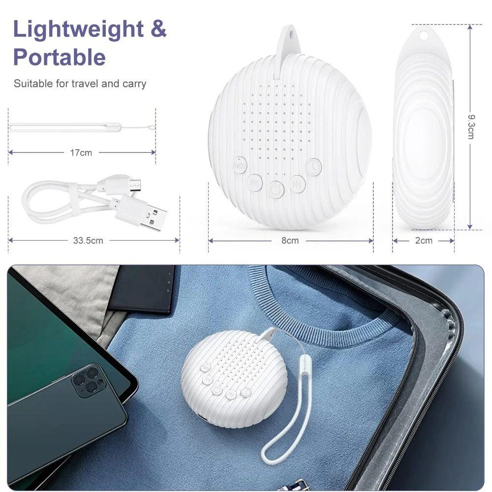 10 Soothing Sounds White Noise Sound Machine Automatic Noise Monitoring Adjustable Volume Sleep Machine with Lanyard