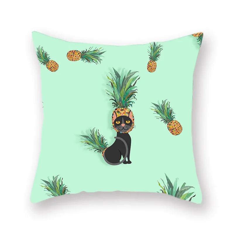 Fruit Mango Print Polyester Cushion Cover Apple Pineapple Watermelon Pattern Decorative Pillowcase 45X45Cm Fundas De Cojin