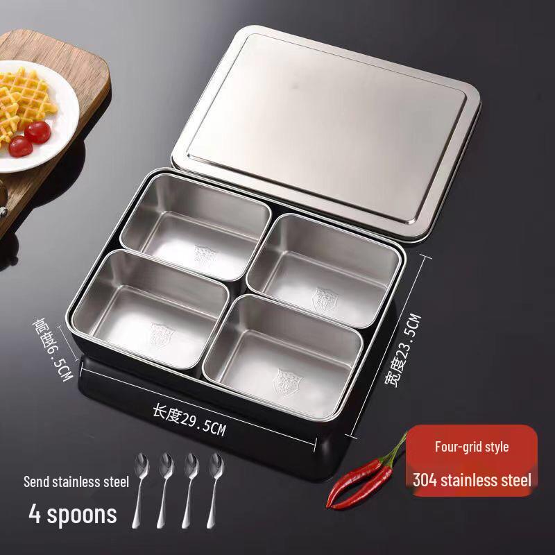 Stainless Steel Condiment and Ingredient Storage Box Set with Lids