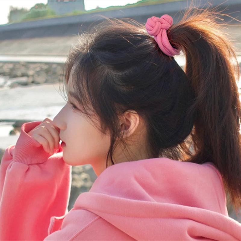 1 Pc/2 Pcs High Ponytail Rubber Bands Hair Band Elastic Head Rope for Women Scrunchies Hair Tie Knotted Hair Ropes Hair Accessories