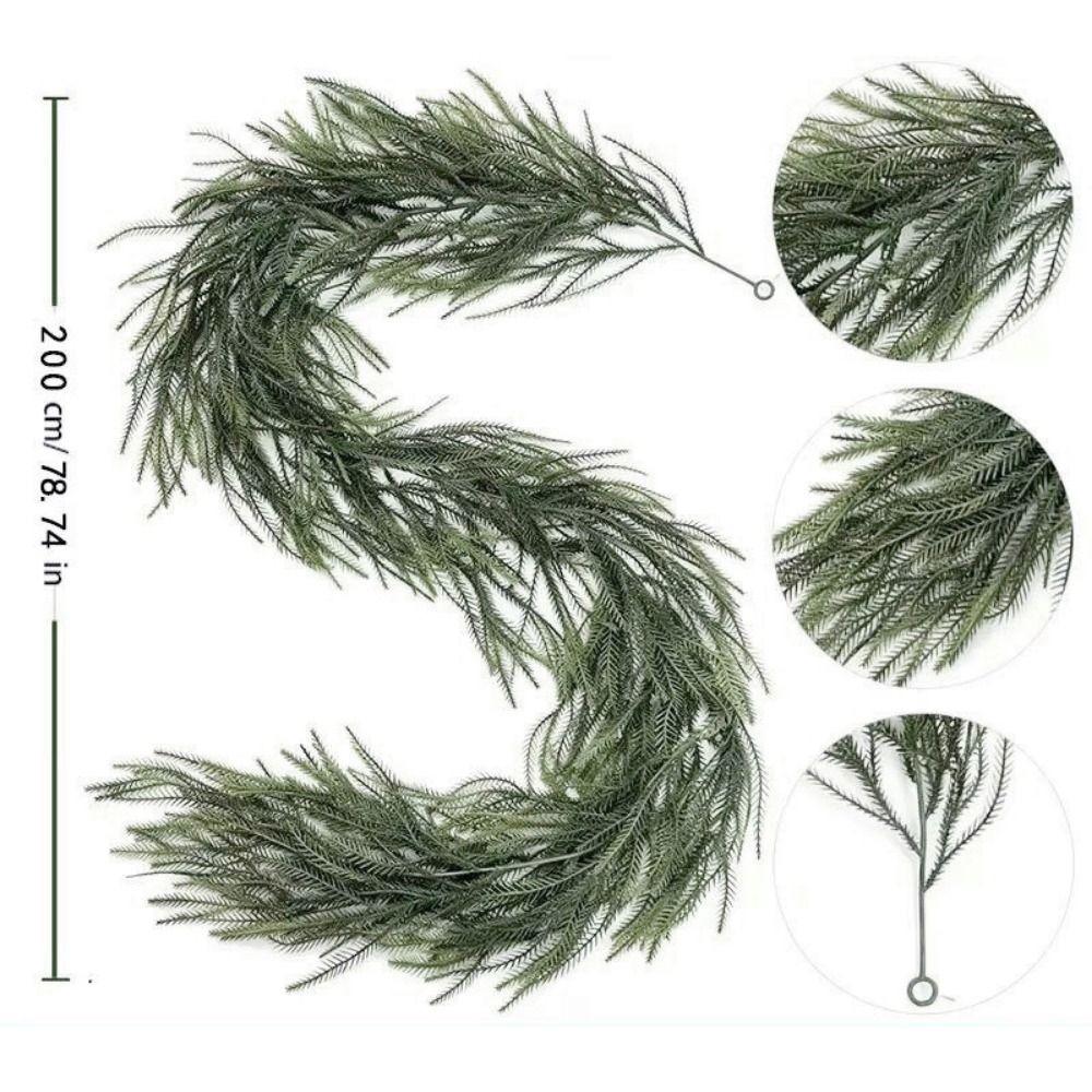 Multicolor Artificial Pine Rattan Norfolk Pine Faux Pine Garland Festival Ornament