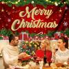 Large Christmas Backdrop Decorative Cloth 70.8x43.3Inch Polyester Fabric For Holiday Decorations And Family Gathering