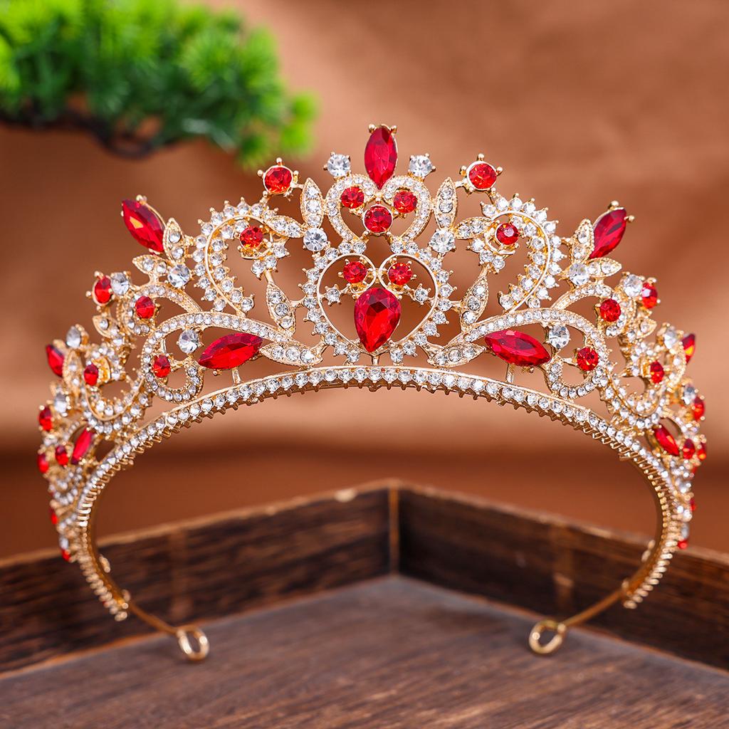European and American Bride Baroque Crown Headwear Rhinestone Princess Crown Hair Accessories Wedding Dress Headband Accessories