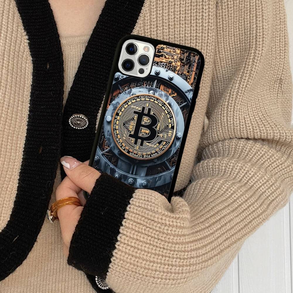 B-Bitcoin For IPhone 17 16 15 14 13 12 11 Mini Pro Max Plus PC+TPU Back Phone Cover