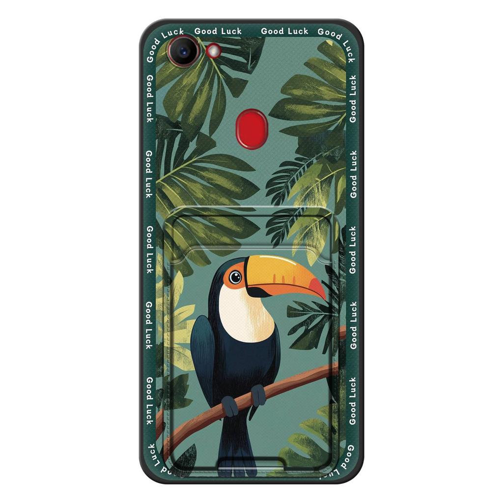 Cartoon Card Slot Phone Case For OPPO F7 Back Cover TPU Protective Anti-knock Cute Card Bag Soft Case Dirt-resistant