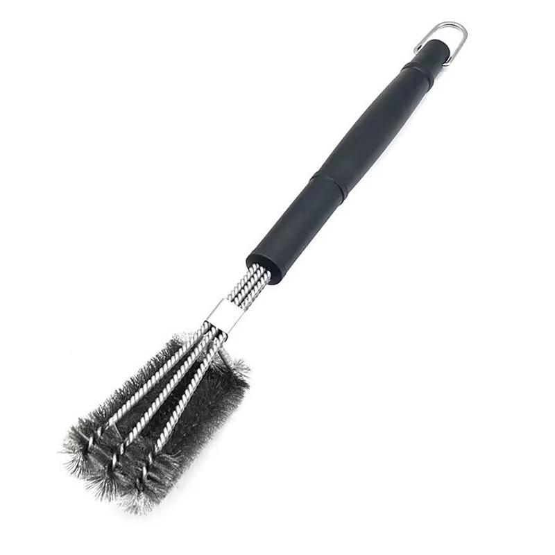 Three-Headed Stainless Steel BBQ Cleaning Brush Tool