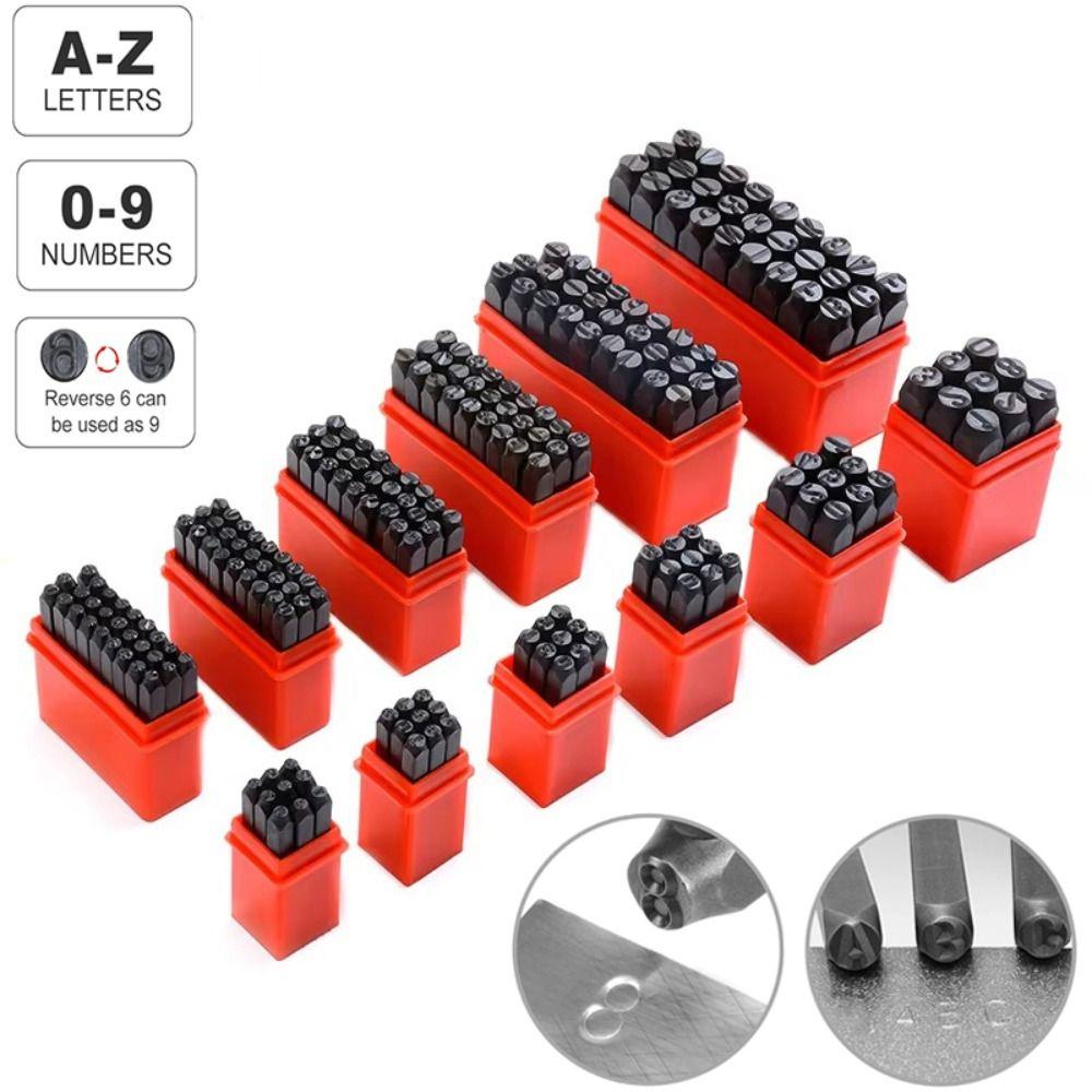 3-12.5 mm Digital Letter Stamp With Plastic Case Letter Stamp Punch Tools Leather Steel Punch