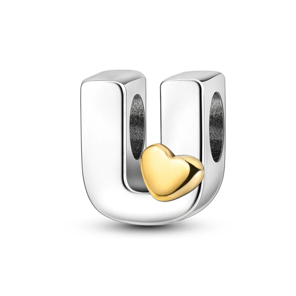 Copper Colour Letter Charm Fit Bracelet Copper Colour Original 26 Alphabet Beads Diy Charms For Jewelry Making