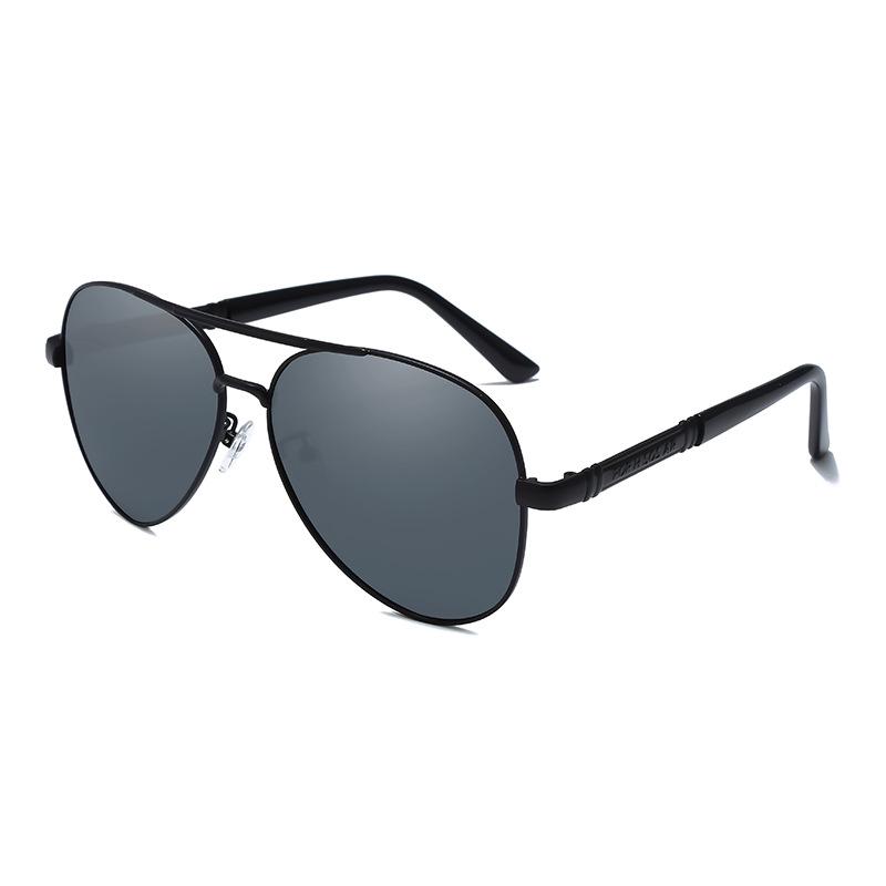 Herr Retro Pilot Polariserade Metallsolglasögon - Stort Ramverk Körglasögon