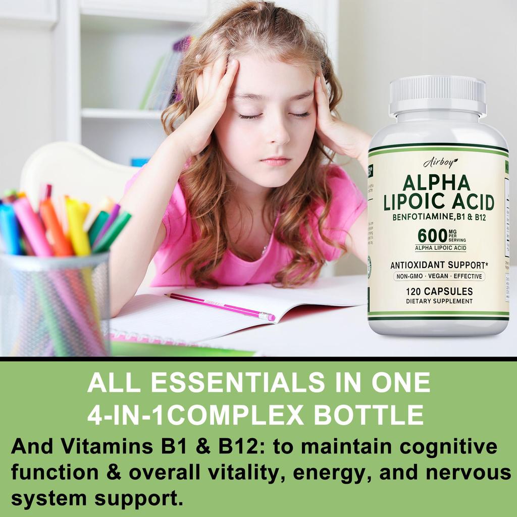 Each serving contains 600 mg of alpha-lipoic acid, a powerful antioxidant that helps improve neuropathy and cardiovascular health.