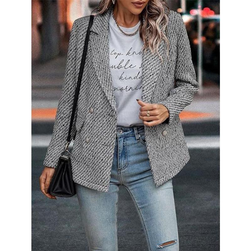 Women's New Small Suit Temperament Small Fragrance Slim Pocket Medium Long Coat Women's Clothing