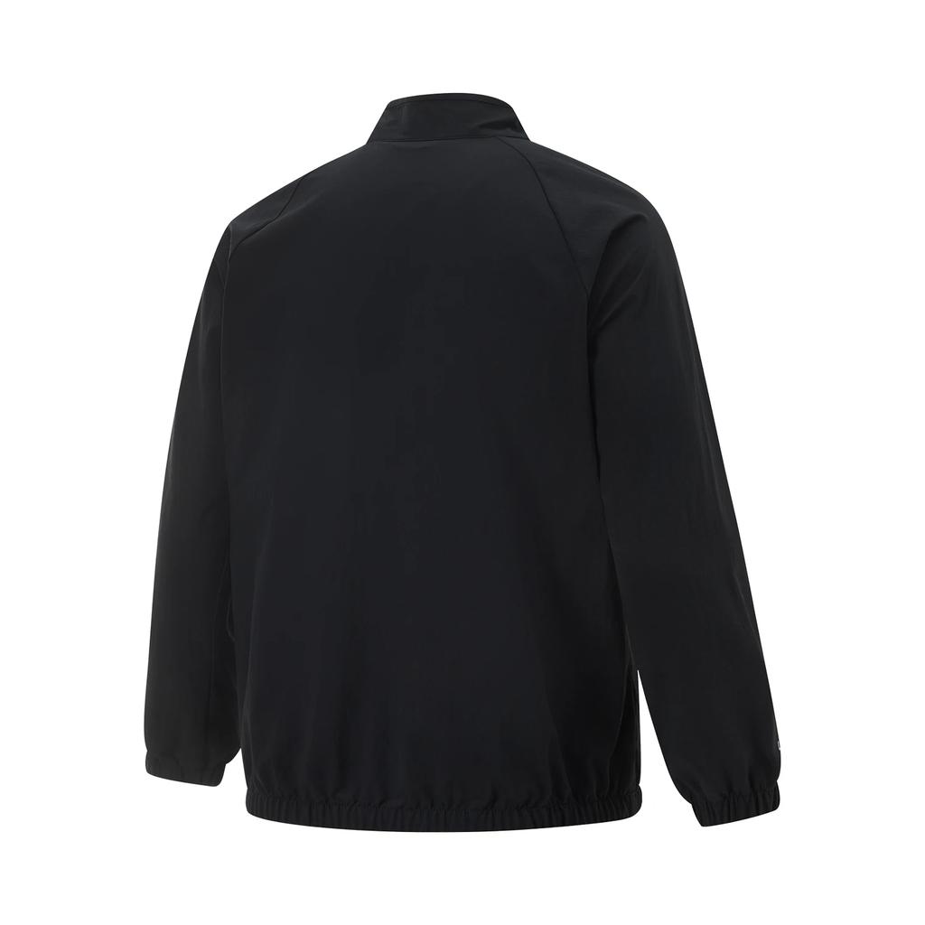 Li-Ning Solid Color Zipper Stand Collar Comfortable Versatile Breathable Casual Jacket Men Jackets Black AJDV009-1