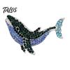 Bag Decoration Pin Women Rhinestone Whale Brooch, Sea Animal Decorative Badge Fashion Accessories Pin, Sweater Cardigan Coat Dress Jewelry Metal Pins