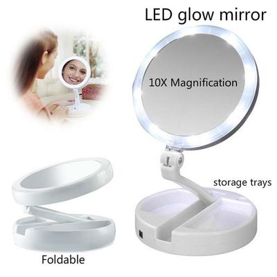 Specchio per trucco portatile illuminato a LED Vanity Compact Specchi tascabili per donna Vanity Cosmetic Hand Mirror 1