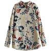 Fashion Women Long Sleeved Shirt Floral Printed Cotton Linen Loose Slimming Retro Artistic Hong Kong Style Trendy Collar Spring Autumn