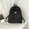 Student Solid Color Schoolbag Women's Corduroy Backpack