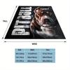 Bulldog Print Flannel Throw Blanket, Lightweight All-Season for Sofa Bed Office, Modern Design Dog Lover Gift, Hand Wash Only