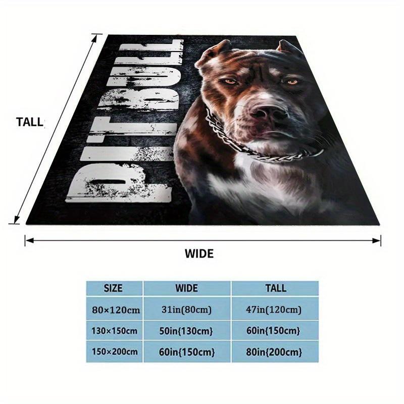 Bulldog Print Flannel Throw Blanket, Lightweight All-Season for Sofa Bed Office, Modern Design Dog Lover Gift, Hand Wash Only