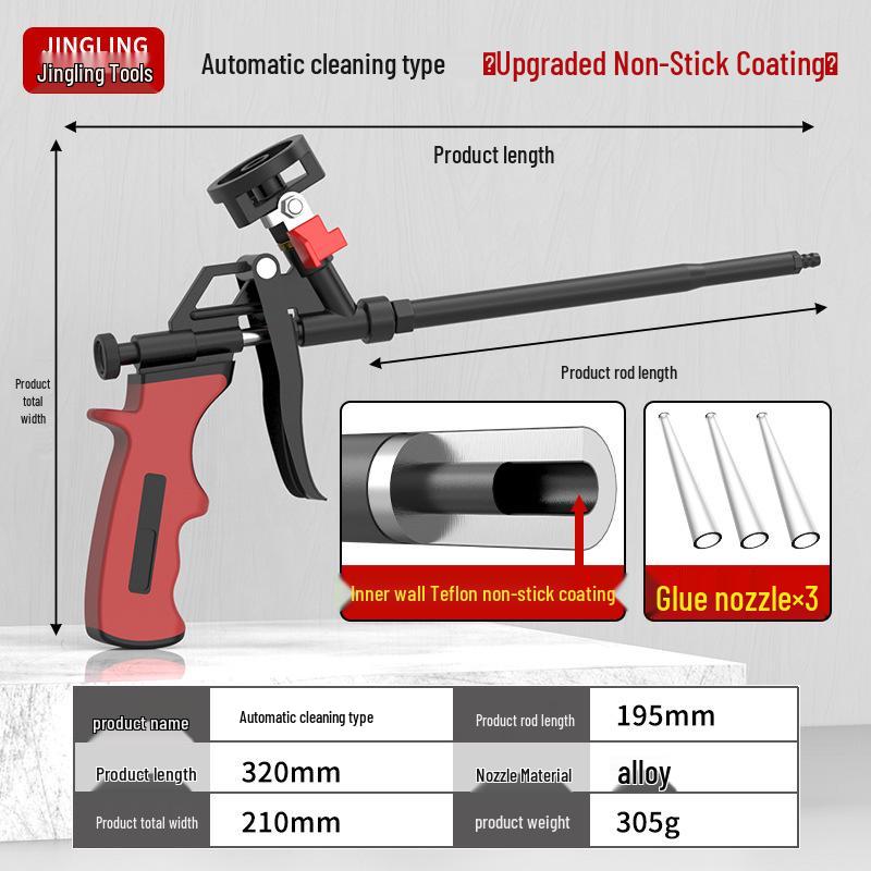 No-Clean Polyurethane Foam Sealant and Extended Caulk Spray Gun