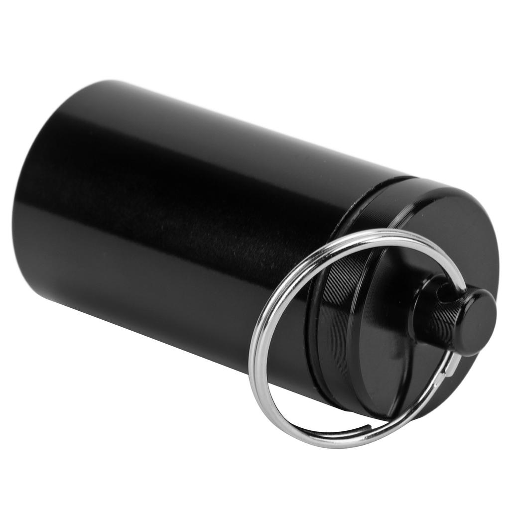 Mini Portable Keychain Medicine Holder Aluminium Waterproof Medicine Box Container for Outdoor Travel CampingAluminum