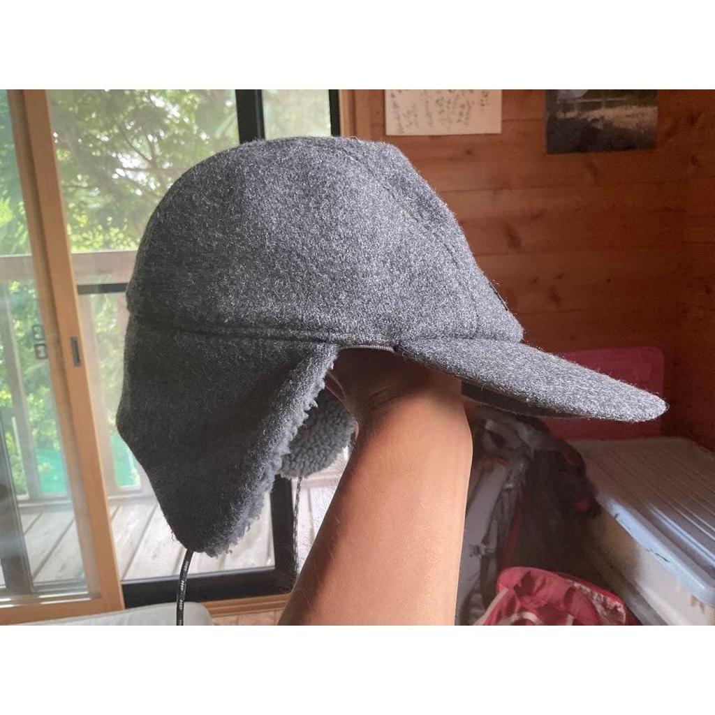 Used Patagonia fleece lined ear flap cap gray size M