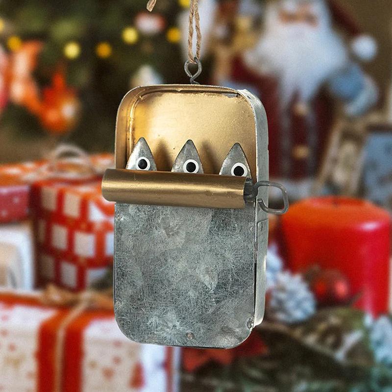 Kuststil Sardinburk Konserverad Hängande Prydnad Etiketter Skaldjur Roliga Prydnader Gör-det-själv Heminredning Plåtsardiner Fiskdekoration