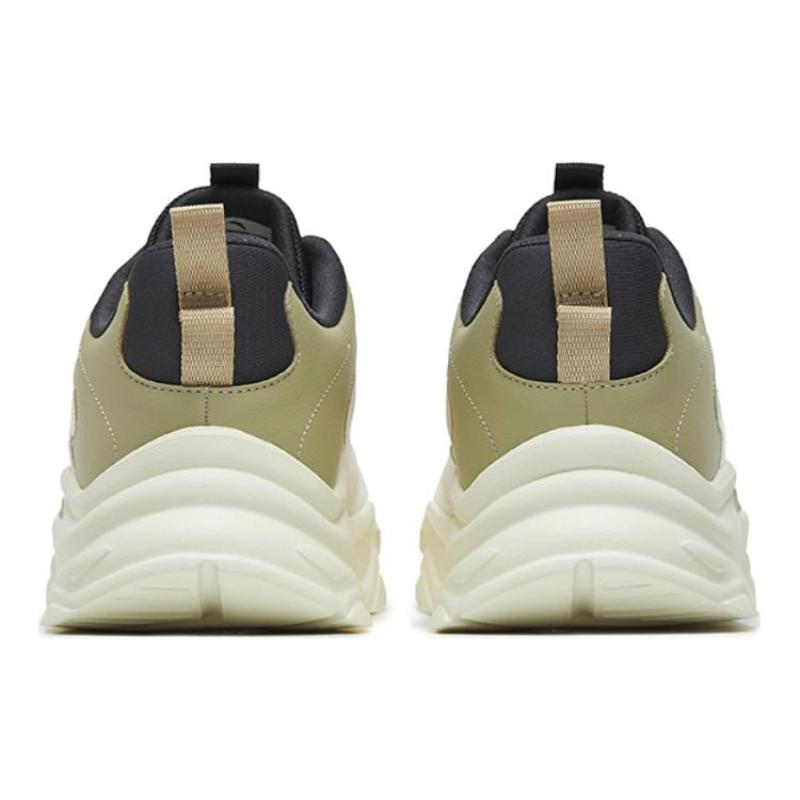 Anta Textile, Synthetic Leather Comfortable Cushioning Breathable Low Top Sports Casual Shoes Men's White Green Sneakers