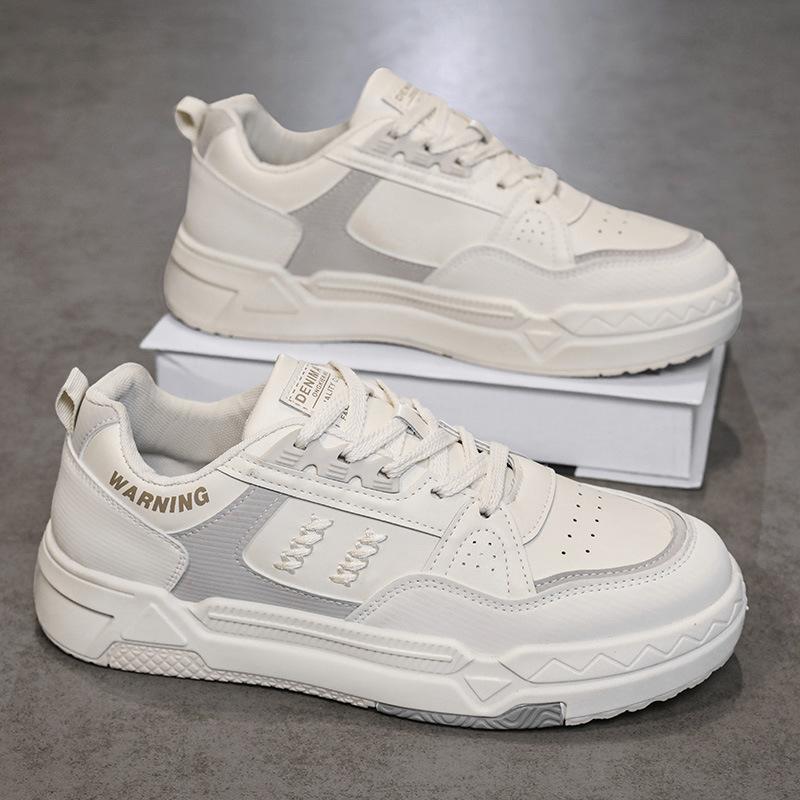 Nisje Originale Herresko Nye Vår Allsidige Tykksålede Små Hvite Boardsko Casual Hvite Sko Trening Sport Trendy Sko