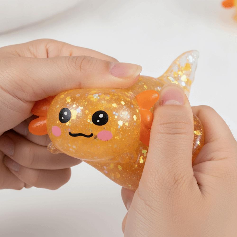Fun Squeeze Salamander Squishy Toys Elasticity Glitter Axolotl Squishy Toy Fidget