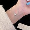 Pink Zircon Star Butterfly Knot Bracelet Women Delicate Sweet Style Copper Alloy Adjustable Stackable Wrist Jewelry