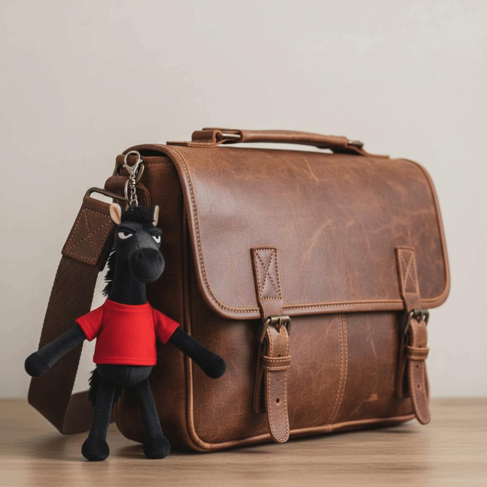 Creative Plush Dark Horse Keychain Mascot Dolls Zodiac Pony Figurine Children Toy