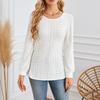 Women's Fashion Casual Solid Color Puff Sleeve Long Sleeve Top T-shirt
