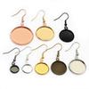 10pcs 10-25mm Inner Size With Earring Hooks DIY Earrings Cabochons Blank Base Setting Bezel Tray DIY Jewelry Making Accessories