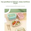 Portable Compartment Lunch Container Leakproof Wheat Straw Food Container  for Kitchen