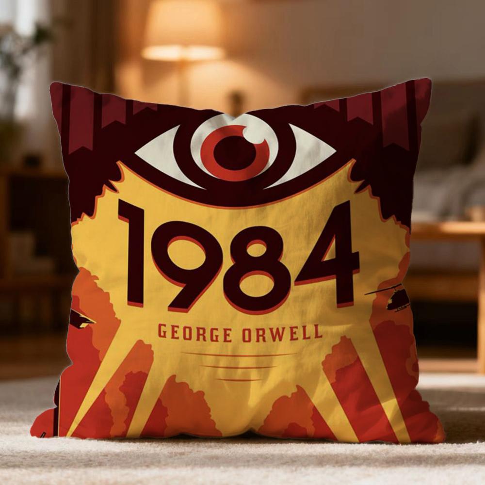 Hot N-NNineteen Eighty-Four Cushion Cover Soft Washable Pillow Case Multi-Scene for Couch Bed Travel Office Use
