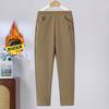Qianlian Women's Thickened Fleece-Lined Straight-Leg Casual Pants