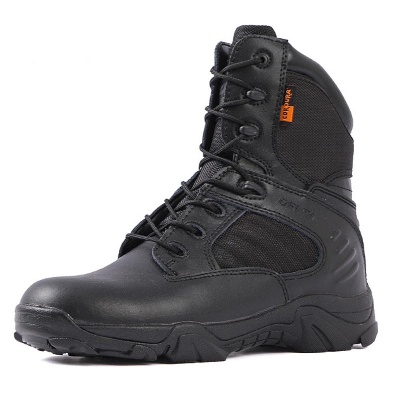 Мужские военные ботинки зимние кожаные черные боевые ботинки Special Force Desert Ankle Combat Boots Защитная рабочая обувь Ботинки 39 чёрный
