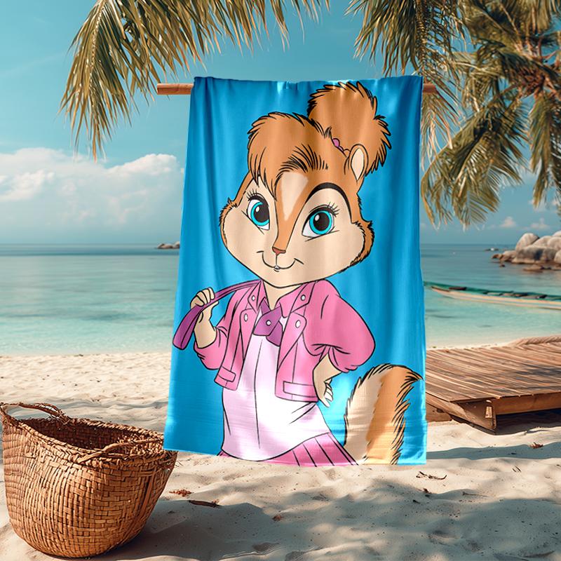 Asciugamano da Spiaggia Ultra-Morbido con Tema Alvin e i Chipmunks, Ideale per Piscina - Campeggio, Immersioni - Essenziale Perfetto per Viaggio, Asciugamano da Spiaggia Vivace.