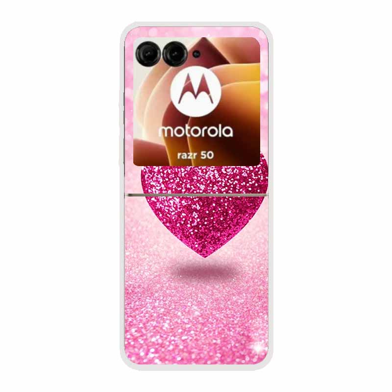 For Motorola Razr 50 Ultra Case Plastic Hard Painted Cartoon Transparent Back Cover Case for Motorola Razr 50 5G Hard PC Case 50