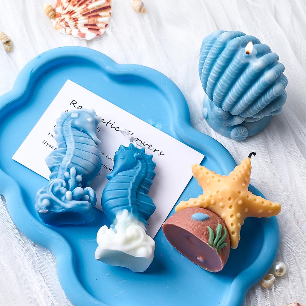 3D Ocean Series Silicone Candle Mold DIY Handmade Shell Starfish Soap Plaster Resin Craft Casting Molds Home Decoration Tools