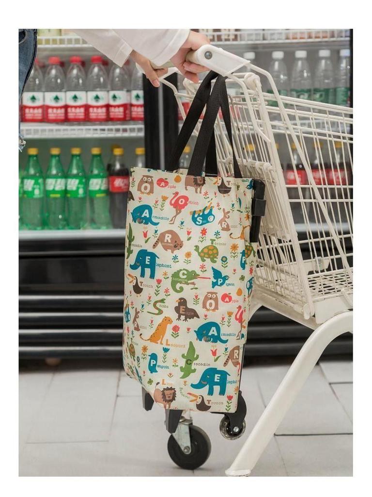 Foldable Portable Shopping Cart with Wheels