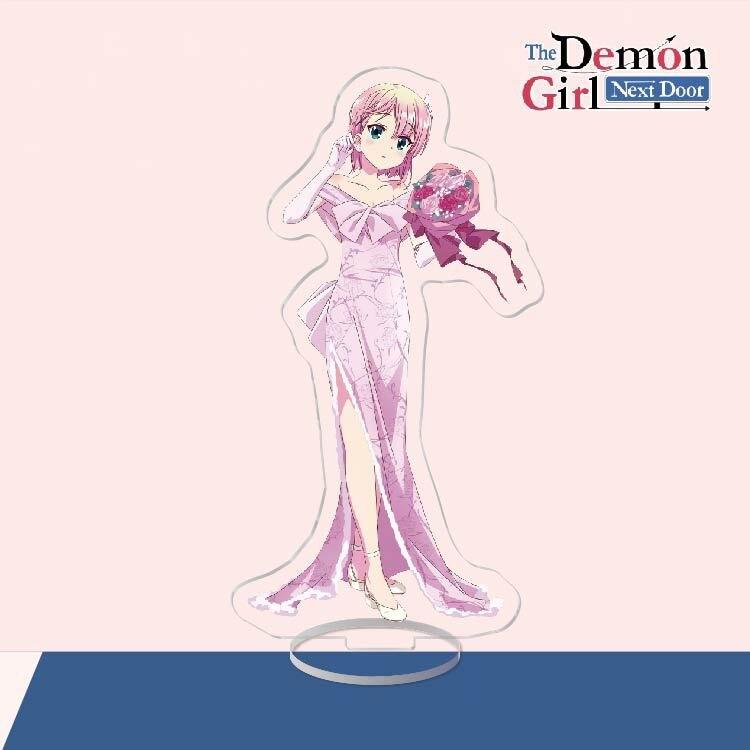 Anime Acrylic Stand Action Figure Toy The Demon Girl Next Door PVC Acrylic Stand Machikado Mazoku Desktop Stand Model Toy Gift