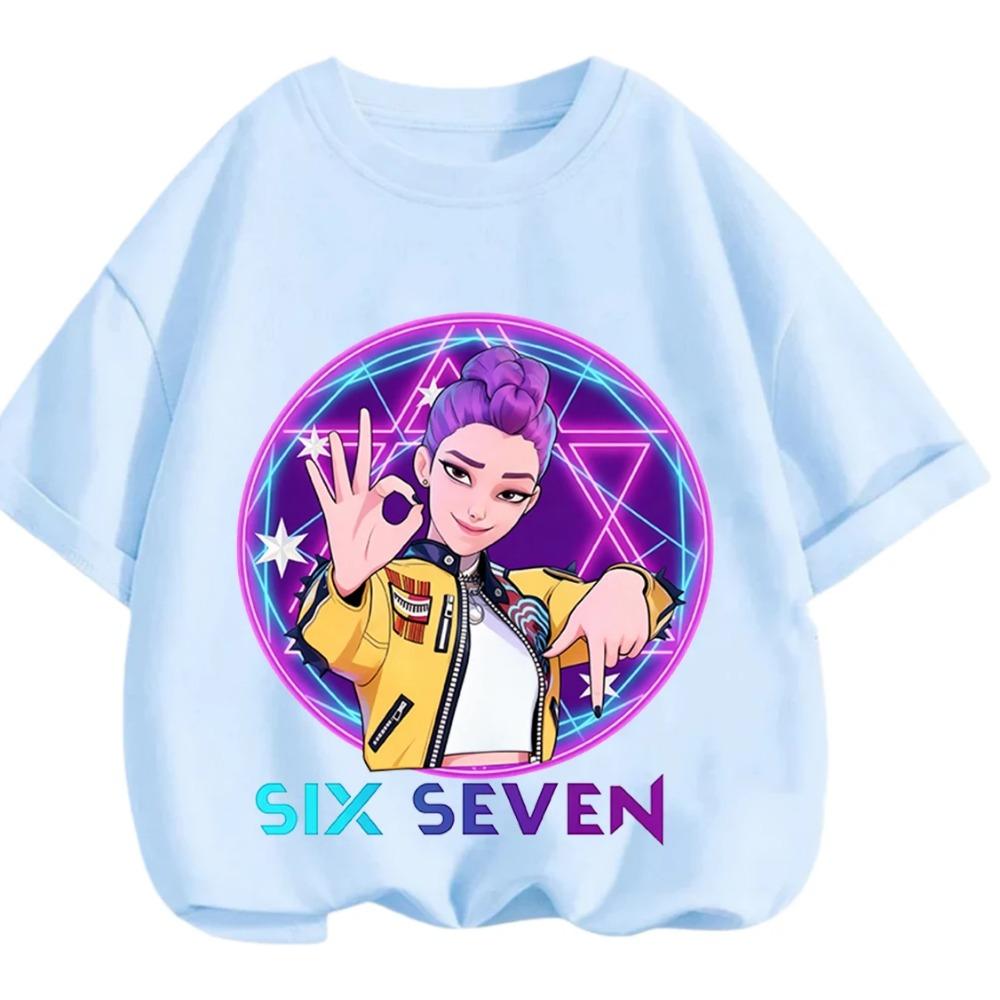 Fashion Trendy Fun 2026 67 Six Seven Crew Neck Tshirt 3-14Y Boys Girls Summer Cute Kawaii Cartoon Street Hot Outdoor Casual