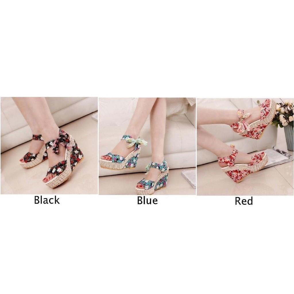 Premium Quality Women Boho Beach Sandals With Floral Wedge Heels For Summer Style