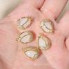 Copper Tulip Flower Charms with Green & Clear Zirconia, Golden Plated, 2pcs for DIY Jewelry Making