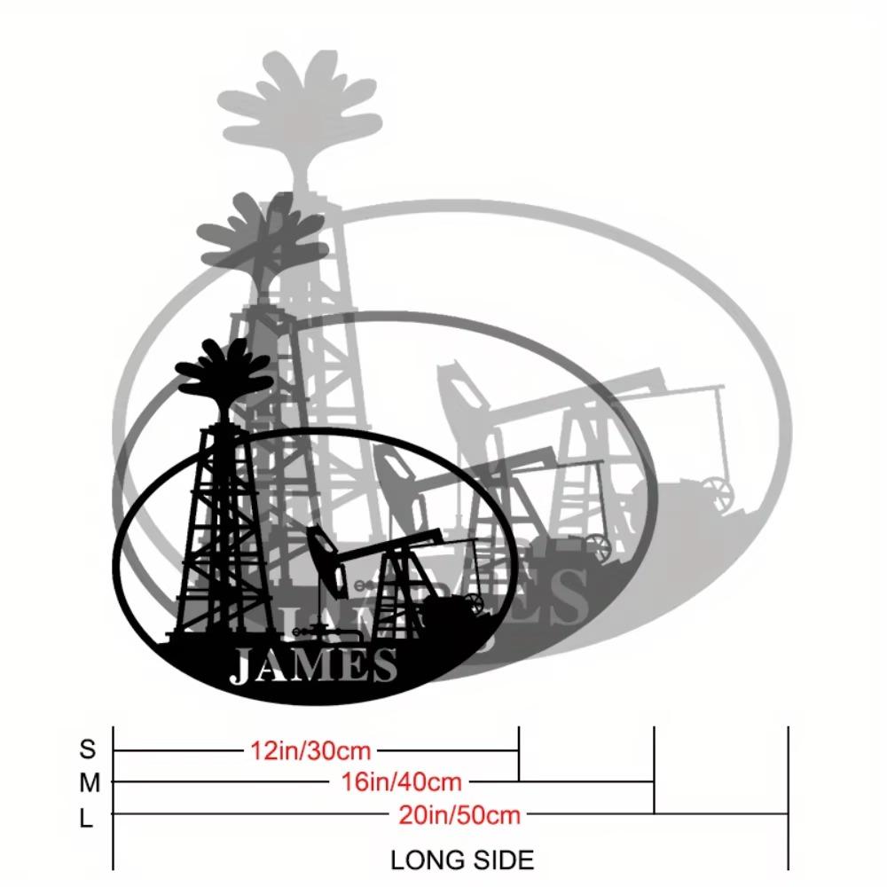 Custom Metal Sign Oil Rig Theme Personalized Outdoor Decor Gift