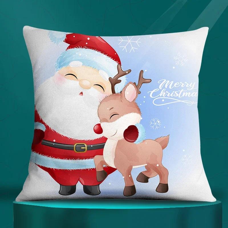 Square Pillowcase, Christmas Gift, Santa Car Supplies, Office Supplies, Living Room Sofa Cushion Cover, Home Decoration.